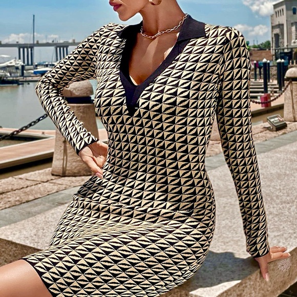 Knit Mix MIDI Dress - Picture 5 of 16